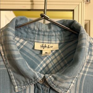 Style & Co Blue Plaid Shirt